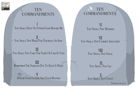 Ten Commandments Mural - Kids Room Mural Wall Decals