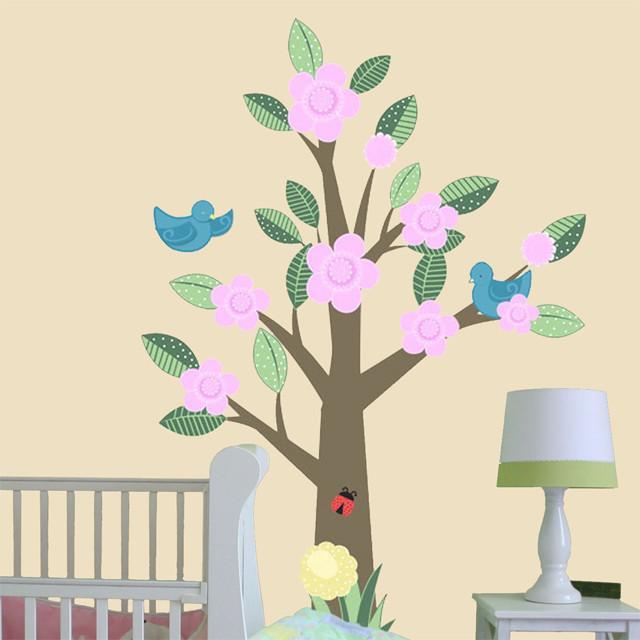 Nursery Tree with Blossoms Mural - Kids Room Mural Wall Decals