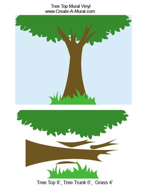 Tree Top Mural - Kids Room Mural Wall Decals