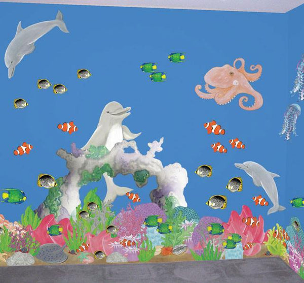 Create-A-Mural Coral Reef & Seaweed, Ocean Wall Decals, Undersea Decor