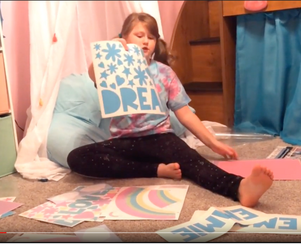Unicorn Rainbow Wall Decals for Little Girls Bedroom (100 Pieces w/ CUSTOM Name Stickers)