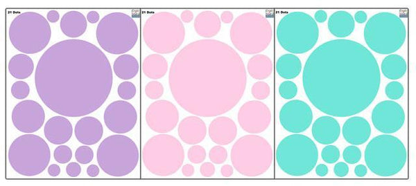 Pastel  Polka Dot Wall Decals - Create-A-Mural
