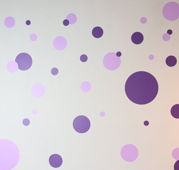 Purple Party Polka Dot Wall Decals