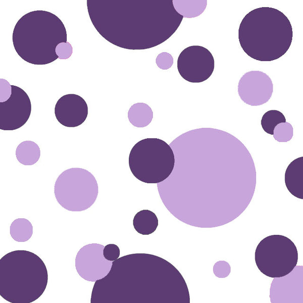 Polka Dot Wall Stickers -Lt. & Dk. Purple Wall Dot Decals - Kids Room Mural Wall Decals