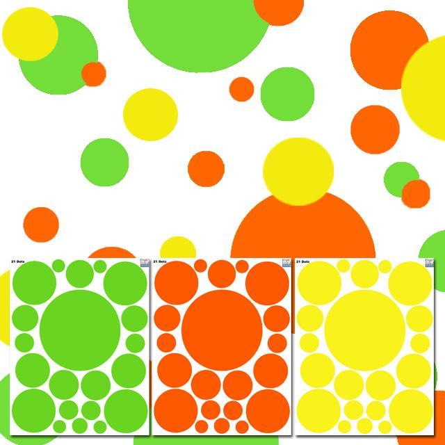 Wall Dots Citrus Colors - Kids Room Mural Wall Decals