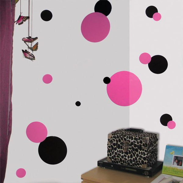 Pink Alphabet Letters Polka Dot Wall Decals Stickers Peel & Stick –