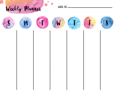 Weekly Calendar Dry  Erase Sheet