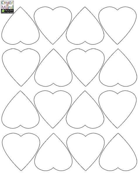 Heart Wall Decals -Gold, Red, Pink, Purple, White, Black, Silver - Kids Room Mural Wall Decals