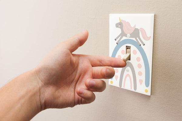 Boho Unicorn Rainbow Light Switch Cover Plate