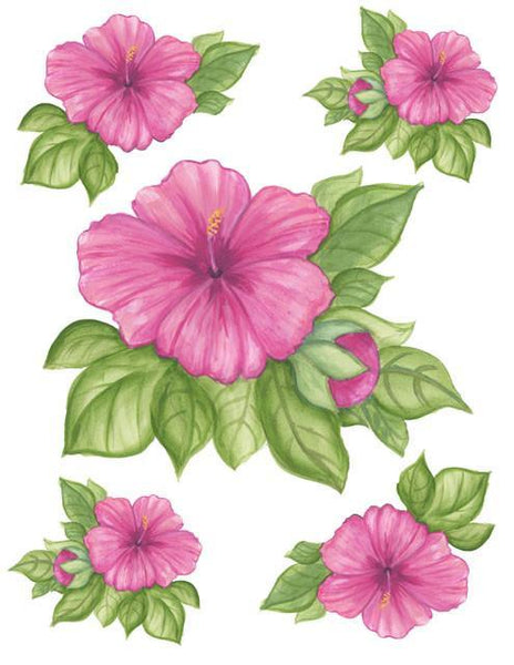 Hibiscus Wall Sticker - Kids Room Mural Wall Decals