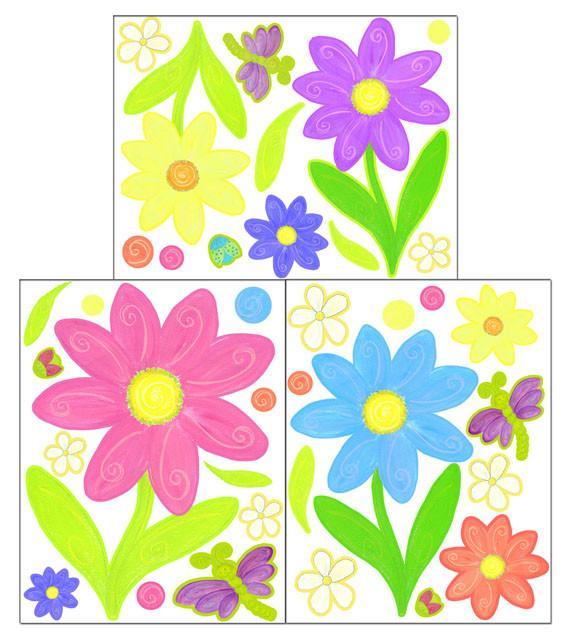 Luv Bugs & Flowers Wall Decals - Create-A-Mural