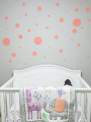 Coral Polka Dot Wall Decal