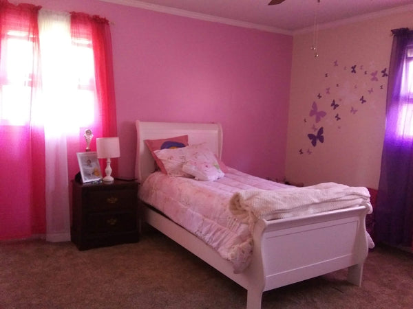 Butterfly Wall Stickers Purple Lilac & White -Girls Wall Decals - Create-A-Mural