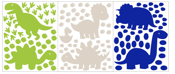Dinosaur Kids Silhouette Wall Decals w/ Custom Name