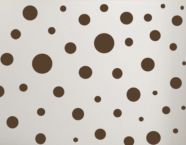 Brown Polka Dot Wall Decals (63) Dot Wall Decor Stickers - Create-A-Mural