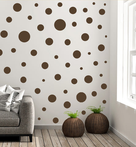 Brown Polka Dot Wall Decals (63) Dot Wall Decor Stickers - Create-A-Mural