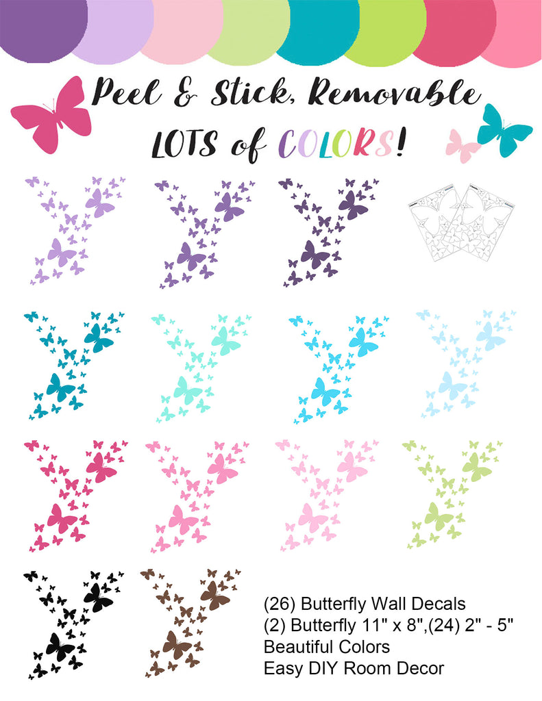 Butterfly Wall Decals -Girls Room Decor Stickers