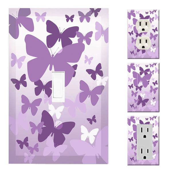Purple Butterfly Light Switch Cover