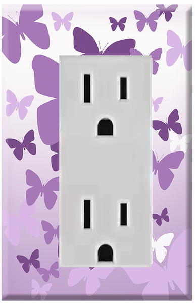 Purple Butterfly Light Switch Cover