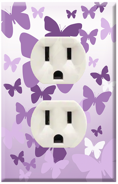 Purple Butterfly Light Switch Cover