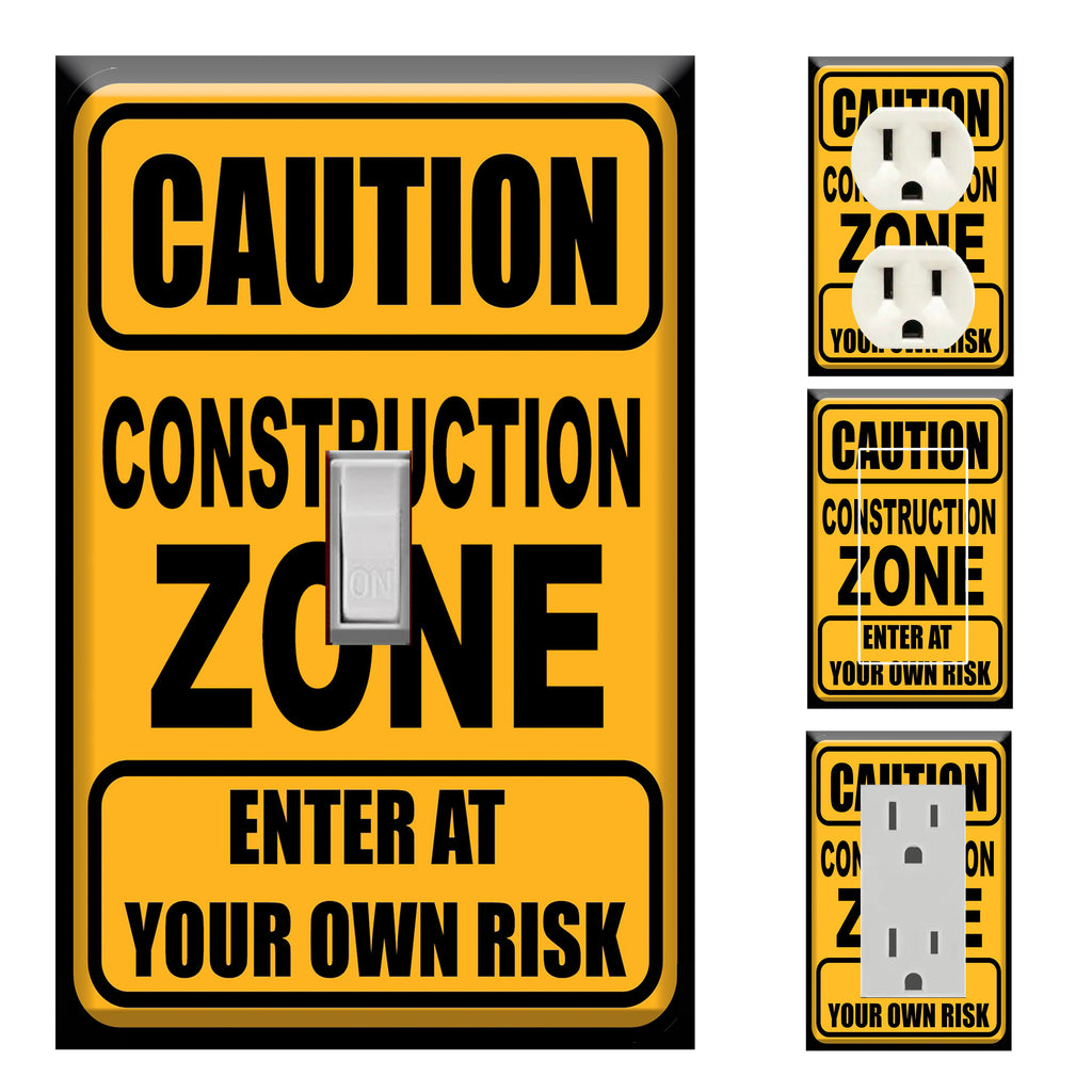 Caution Sign Light Switch, Outlet Plug Decorative Cover Plate