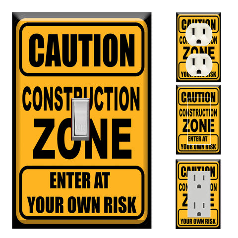 Caution Sign Light Switch, Outlet Plug Decorative Cover Plate