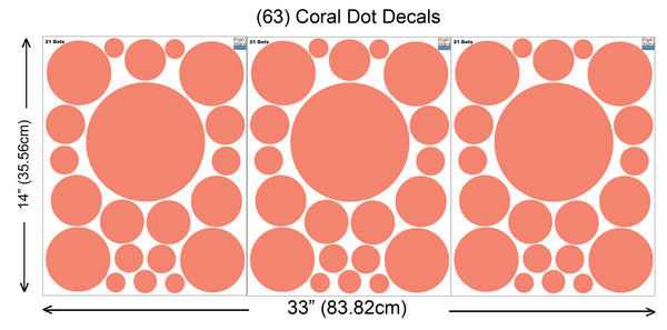 Coral Polka Dot Wall Decal
