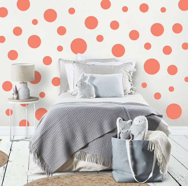 Coral Polka Dot Wall Decal