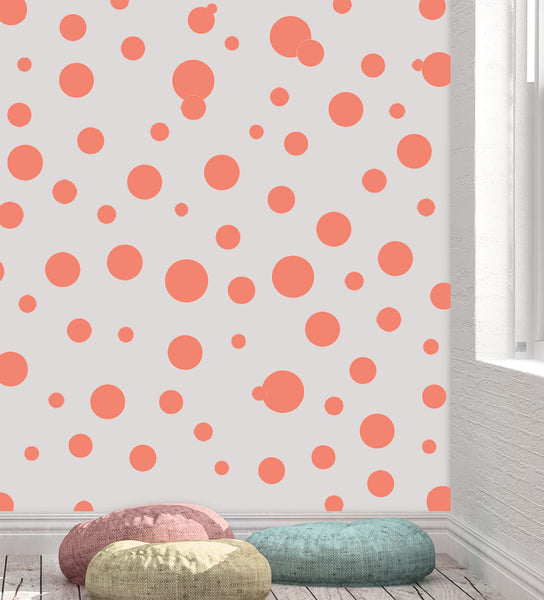 Coral Polka Dot Wall Decal