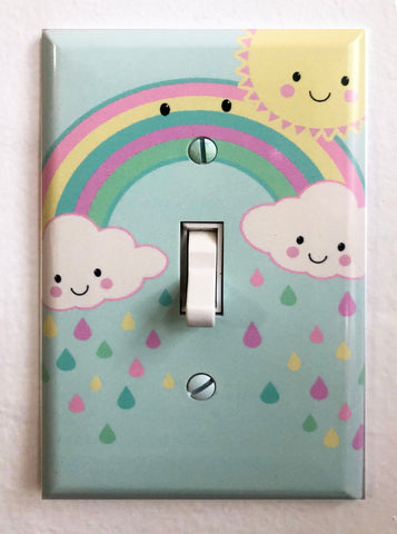 Smiley Rainbow Kids Room Light Switch Cover