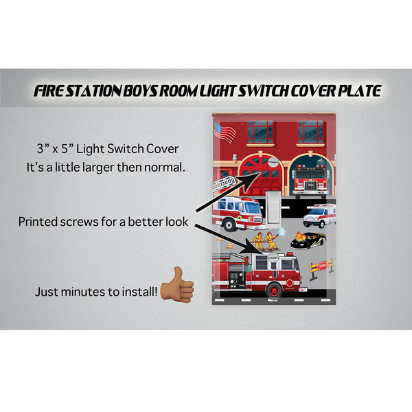 Fire Truck Station Light Switch Cover