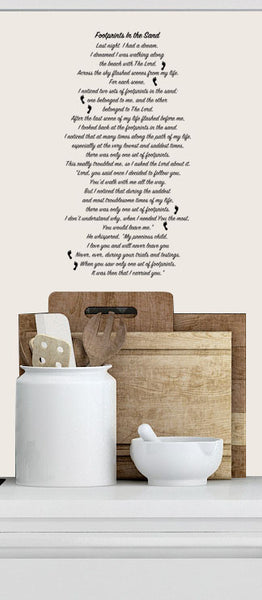 Footprints in the Sand Poem Decor
