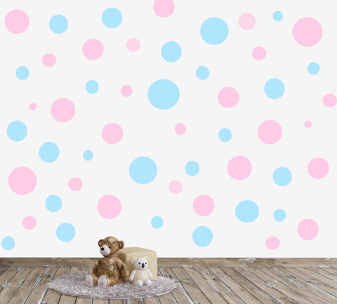 Baby Pink & Blue Polka Dot Decals