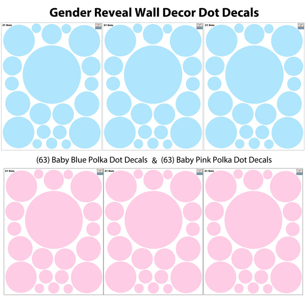 Baby Pink & Blue Polka Dot Decals