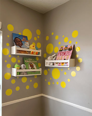 Polka Dot Wall Decals- Yellow Wall Dot Stickers - Create-A-Mural