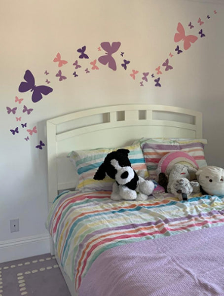 Butterfly Wall Decals -Pink, Lilac, Purple