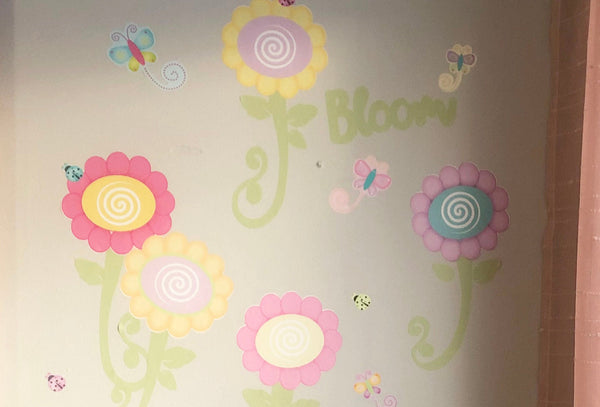 Cutesy Flower Wall Decals & Light Switch