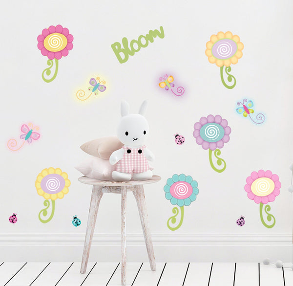 Cutesy Flower Wall Decals & Light Switch