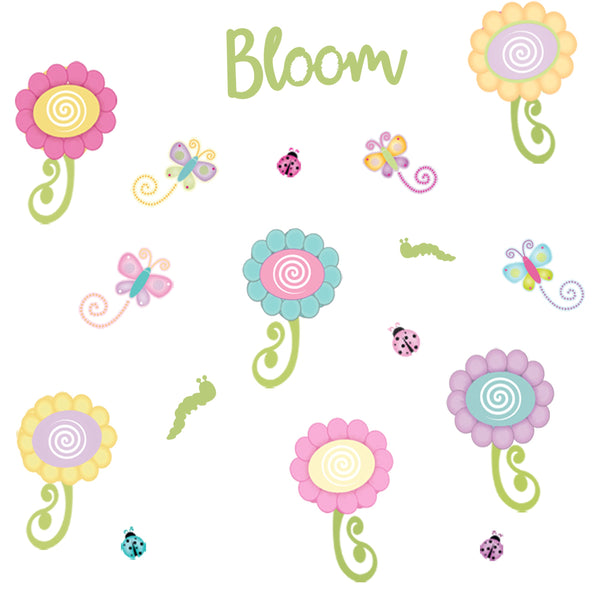 Cutesy Flower Wall Decals & Light Switch