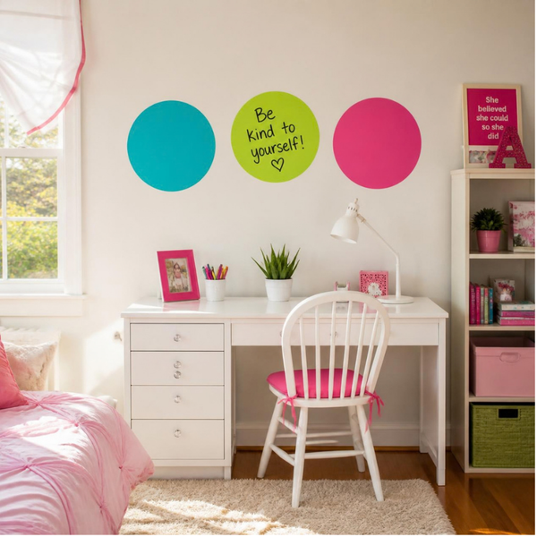 Dry Erase Dot Wall Decals: Peel & Stick, Writable, Erasable (Tropical)