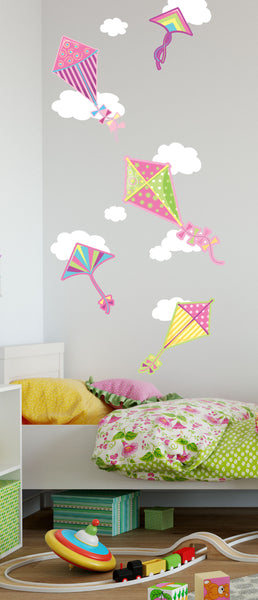 Girls Wall Decor~ Kites & Clouds Wall Decals