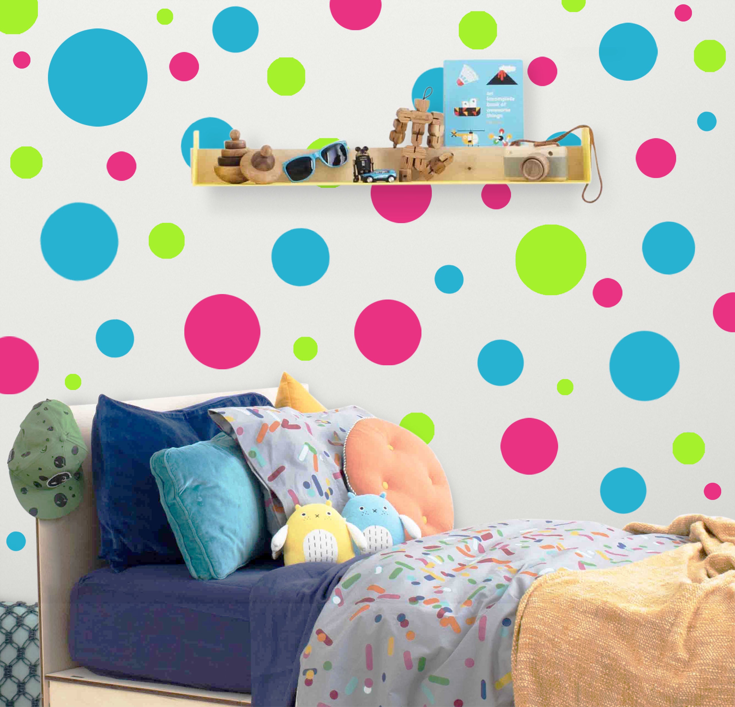 Kids Rooms (252) Fun Polka Dot Wall Stickers -Kids Wall Decals - Create ...