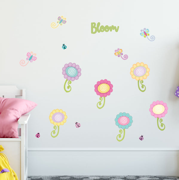Cutesy Flower Wall Decals & Light Switch