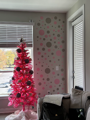 Pink and Grey Polka Dot Wall Decals