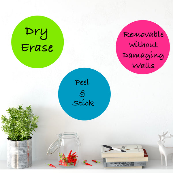 Dry Erase Dot Wall Decals: Peel & Stick, Writable, Erasable (Tropical)
