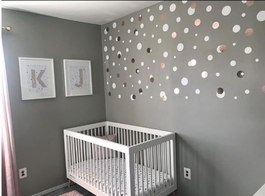 Dark & Light Grey Polka Dot Wall Decals