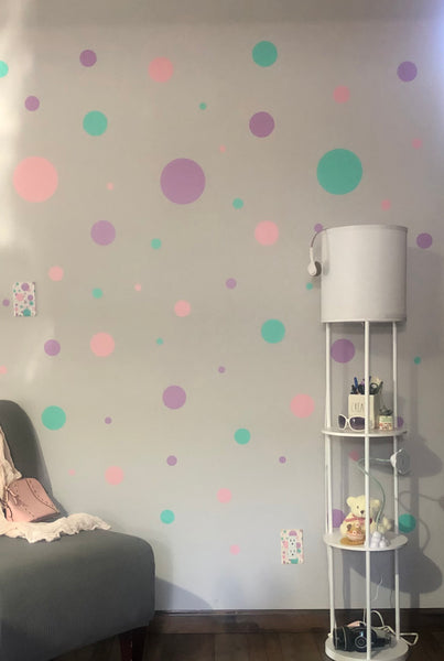 Pastel  Polka Dot Wall Decals - Create-A-Mural