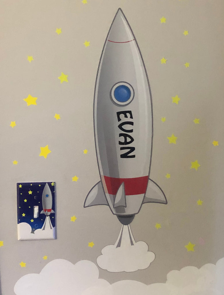 Rocket Ship Wall Decals & Light Switch Cover