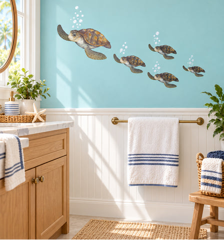 Sea Turtle Family Wall Decals -Kids Room Decor Stickers