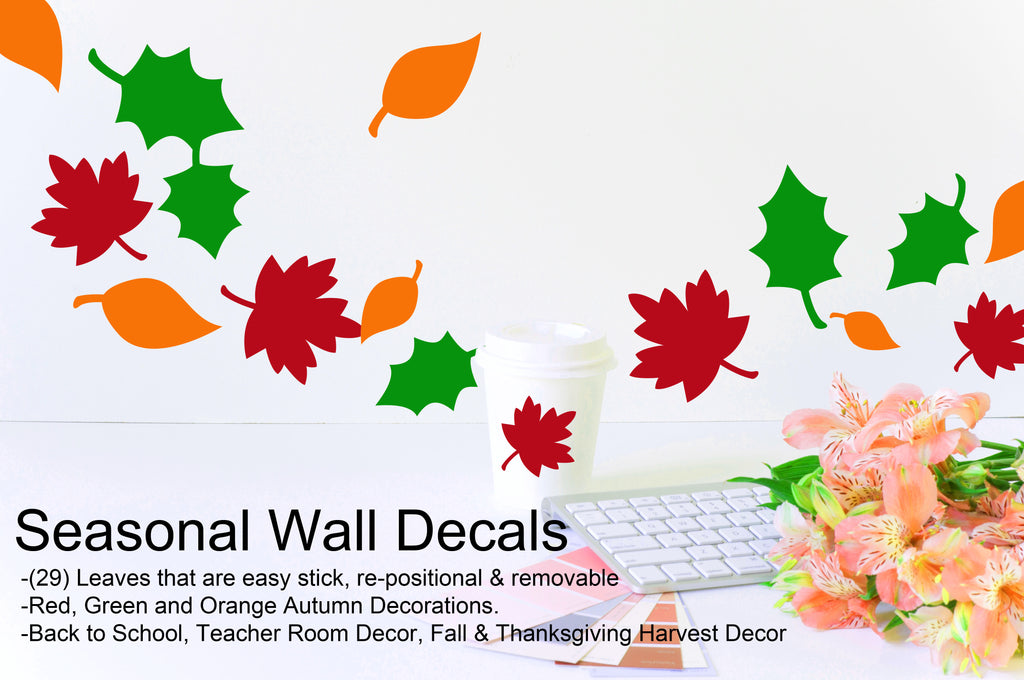 Leaves Wall Decals ~Fall & Autumn Vinyl Seasonal Decor